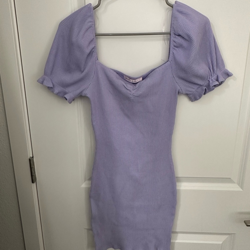 Lavender Puff Sleeve Dress
